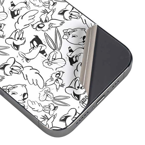 Looney Tunes Looney Squad Black and White Grid iPhone 16 Pro Skin